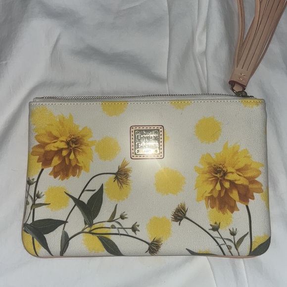Dooney and Bourke Addison and Sammi yellow flowers clutch - Picture 2 of 7